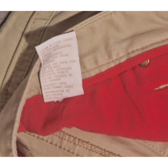 Tommy Hilfiger Stretch-Wmn 10 Beige Chino Khaki Bootcut Flare Pocket Flp *spots* - Picture 8 of 16